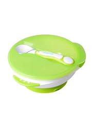 Kidsme Suction Bowl with Ideal Temperature Feeding Spoon Set, Lime