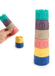 Moon Symbols & Patterns Blocks with Letters Baby Educational Toys, Ages 3+, Multicolour