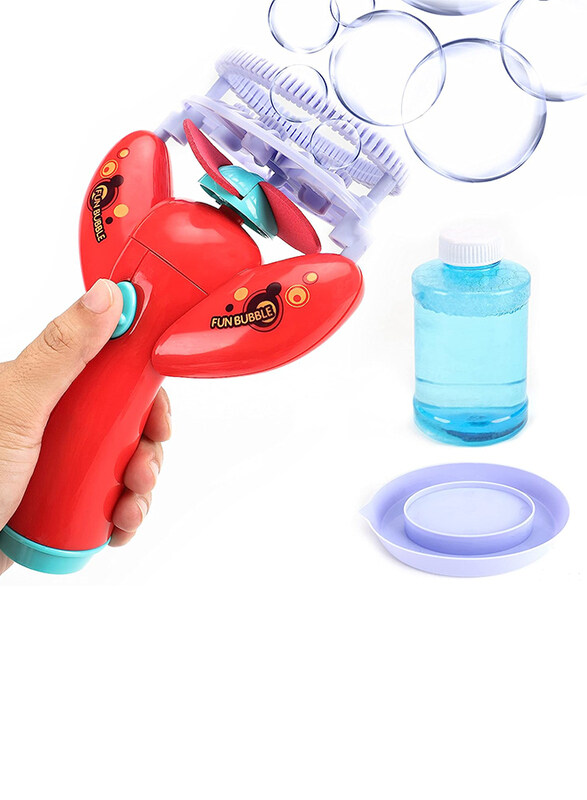 

Moon Bubble Burst Gun , Blowing Bubble Maker Toy, Red, Ages 3+