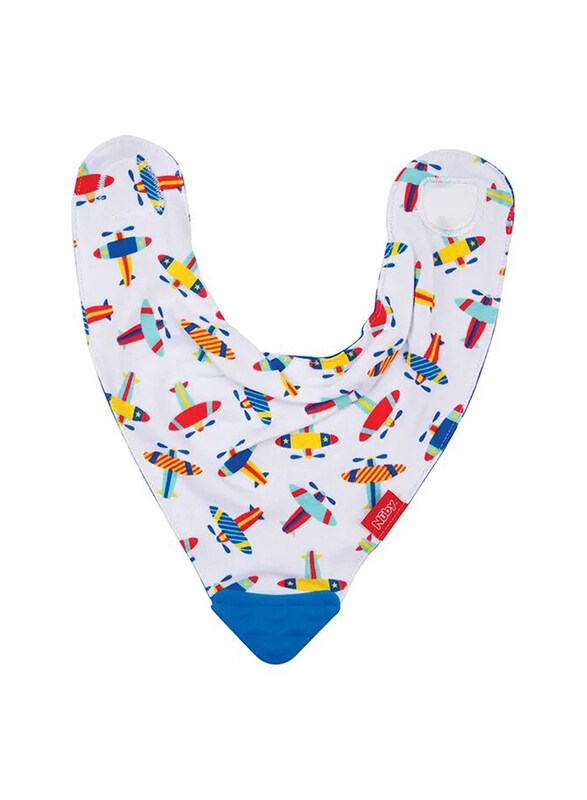 

Nuby Aeroplane Dribble Bib With Teether Corner, Multicolour