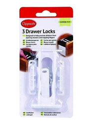 Clippasafe Drawer Locks, 3 Pieces, White