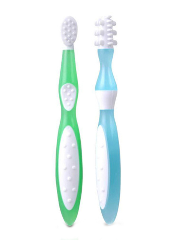 Kidsme 2-Piece First Toothbrush Set for Baby Boy, Multicolour