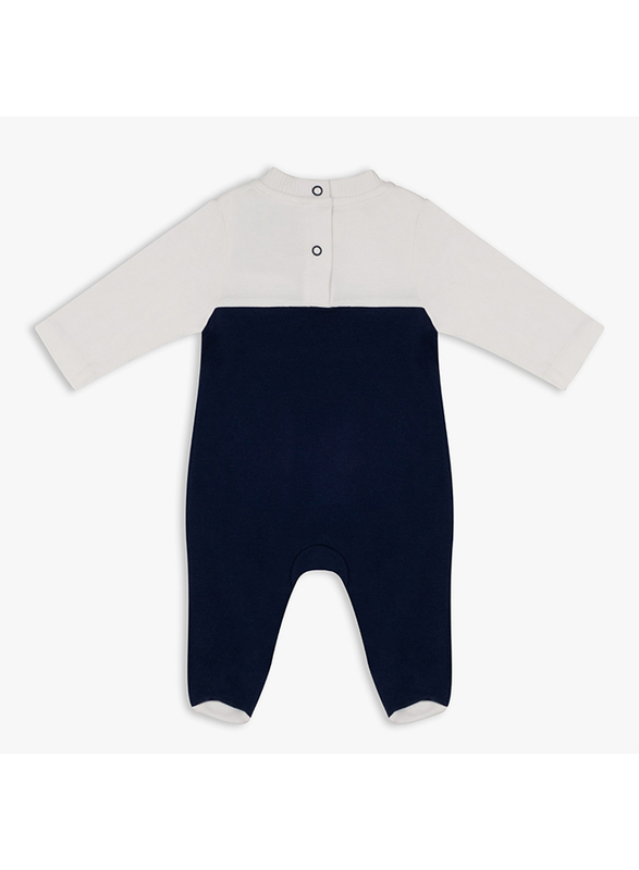 Moon Navy Sports Cotton Sleepsuit for Baby Boys, 0-1 Months, Blue