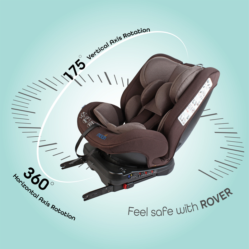 Moon Rover Baby/Infant 360° Rotate Convertible Car Seat, Group:0+/I/II/III, Brown