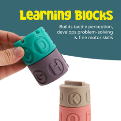 Moon Symbols & Patterns Blocks with Letters Baby Educational Toys, Ages 3+, Multicolour