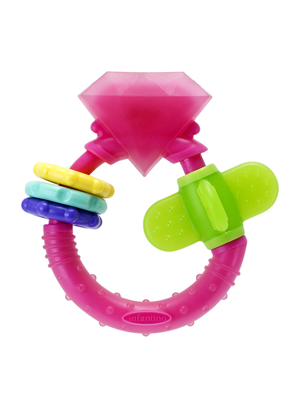 Infantino Chew & Play Ring Teether for Baby, Multicolour