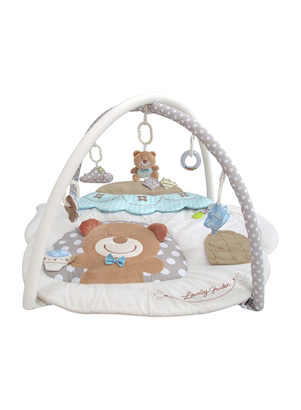Moon Perky Teapot Bear Baby Playmat and Activity Gym, Brown/Beige