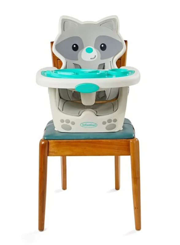 Infantino Grow With Me 4 in 1 Raccoon Theme Convertible High Chair, 3+ Months, Multicolour