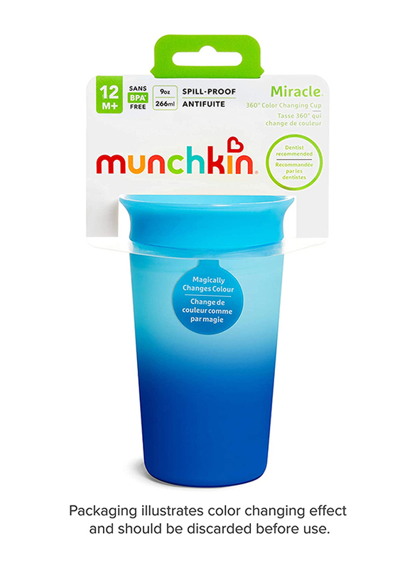 Munchkin Miracle 360 Degree Colour Changing Cup, 9oz, Blue