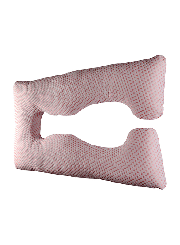 Moon U-Shaped Full Body Pregnancy Pillow, Pink