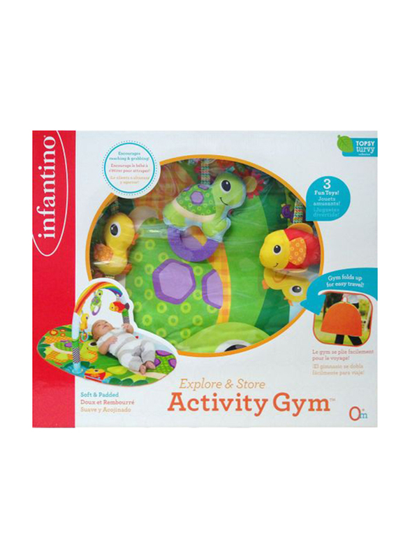 Infantino Explore & Store Activity Gym, Turtles, Pink/Green