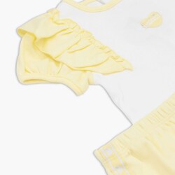 Moon Lemon Hearts Cotton Crew Neck T-Shirt & Legging Set for Baby Girls, 12-18 Months, Yellow