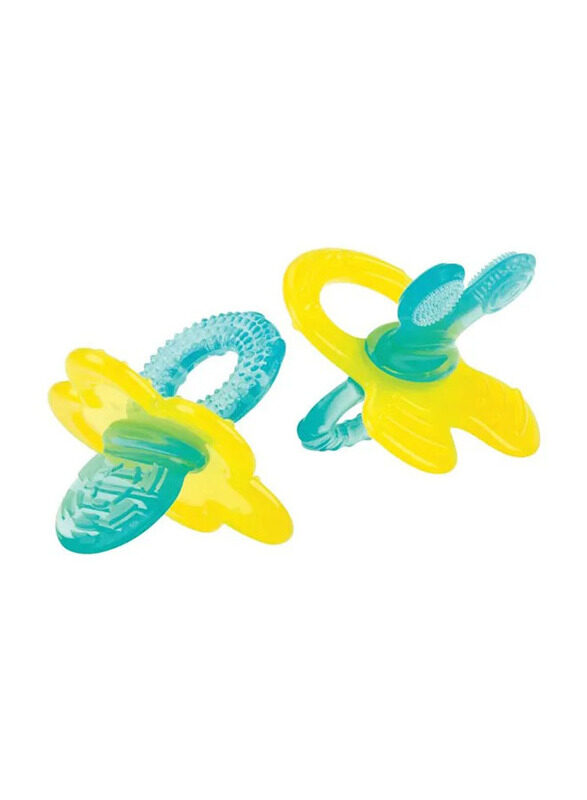 

Nuby Silicone Chewbie with Bristles, 0+ Months, Aqua/Yellow