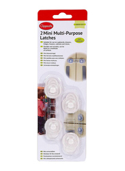 Clippasafe Mini Multi-Purpose Latches, 2 Pieces, White