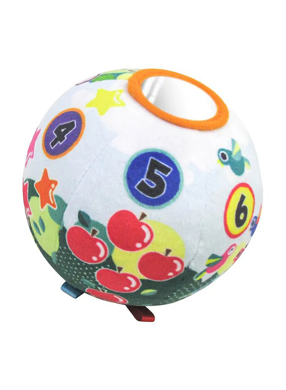 Moon Soft Ball for Baby Colorful Engaging Kids Toy Activity Ball with Rattle Loops Mumbers, Multicolour