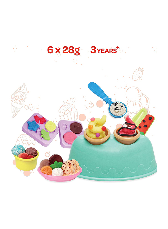 Moon Dough Creation Ice Cream Set DIY Clay Toys, 6 Pieces, Ages 3+