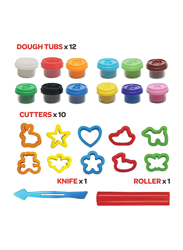 Moon Dough Creations Super Value Set DIY Clay Toys, 12 Pieces, Ages 3+