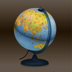 Tecnodidattica Safari Illuminated and Revolving Globe, 30cm Diameter, Blue
