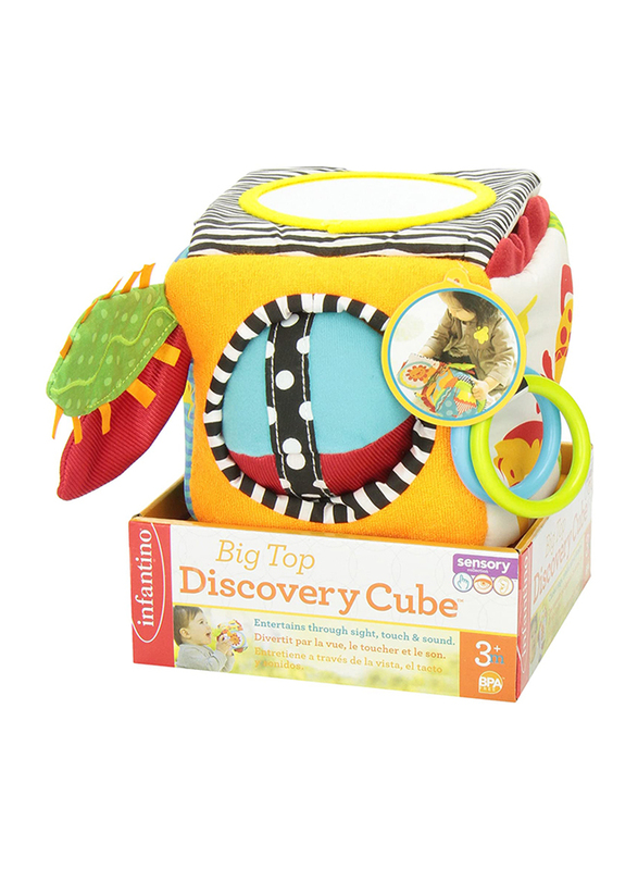 Infantino Peek & Seek Sensory Discovery Cube, Multicolor