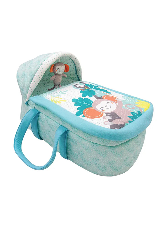 Moon Jungle Friends Moses Basket & Bedside Sleeper, Blue