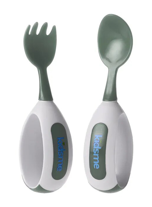 Kidsme Toddler Spoon & Fork Set, Olive