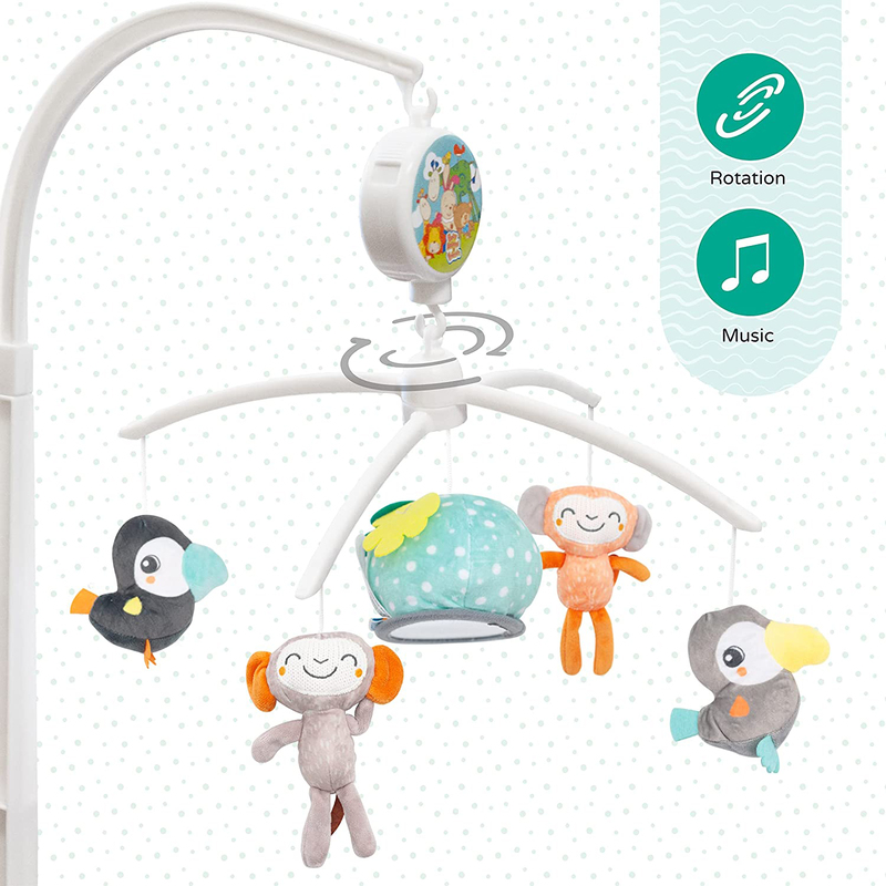 Moon Jungle Friends Musical Mobile Hanging Soft Toy for Baby, Ages 0+, Multicolour