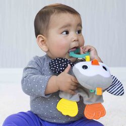 Infantino Cuddly Penguin Teether for Baby, Multicolour