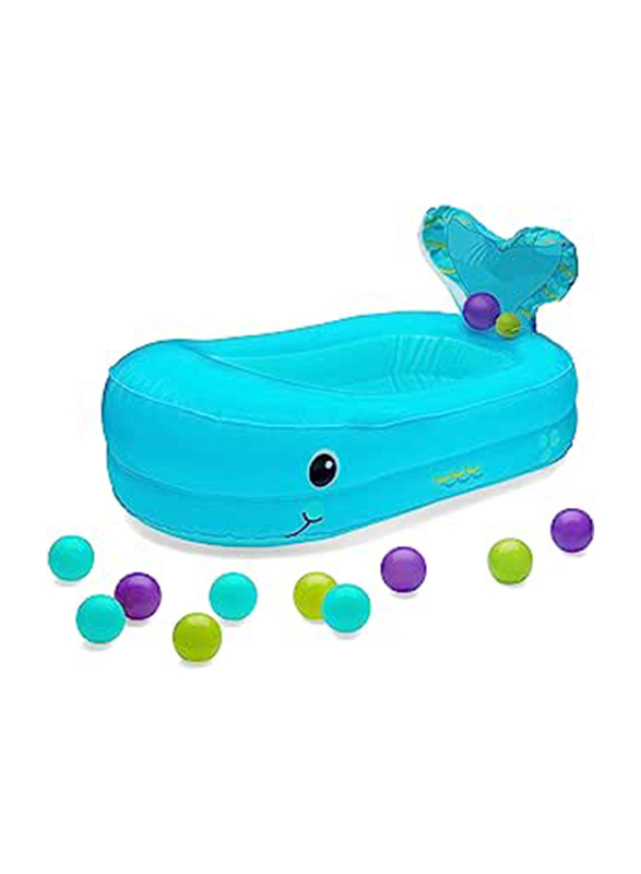 Infantino Whale Bubble Bath with Temperature Sensor Inflatable Bath Tub, Blue