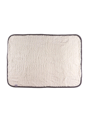 مون بطانية محبوكة من القطن والفرو، حجم كبير، 70 × 102 سم، رمادي
