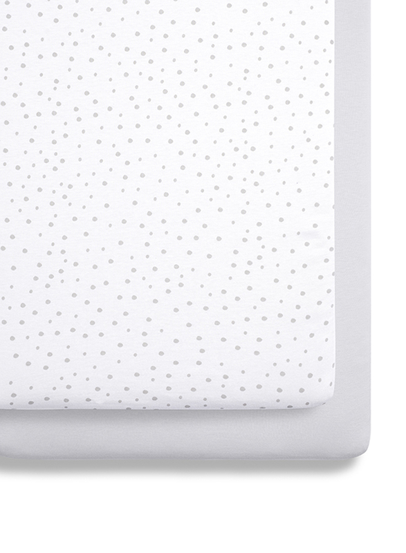 Snuz Pod Light Breathable & 100% Soft Jersey Cotton Crib Fitted Sheets, 2 Piece, Rose Spots