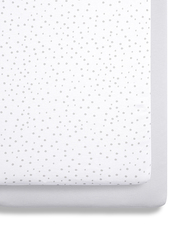 Snuz Pod Light Breathable & 100% Soft Jersey Cotton Crib Fitted Sheets, 2 Piece, Rose Spots
