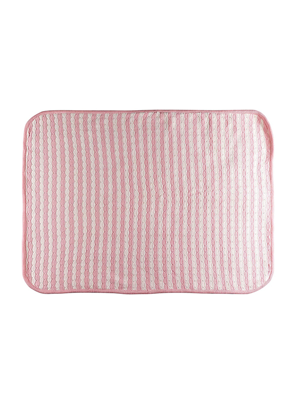 Moon Knitted and Fur Cotton Baby Blanket, Large, 70 x 102cm, Pink