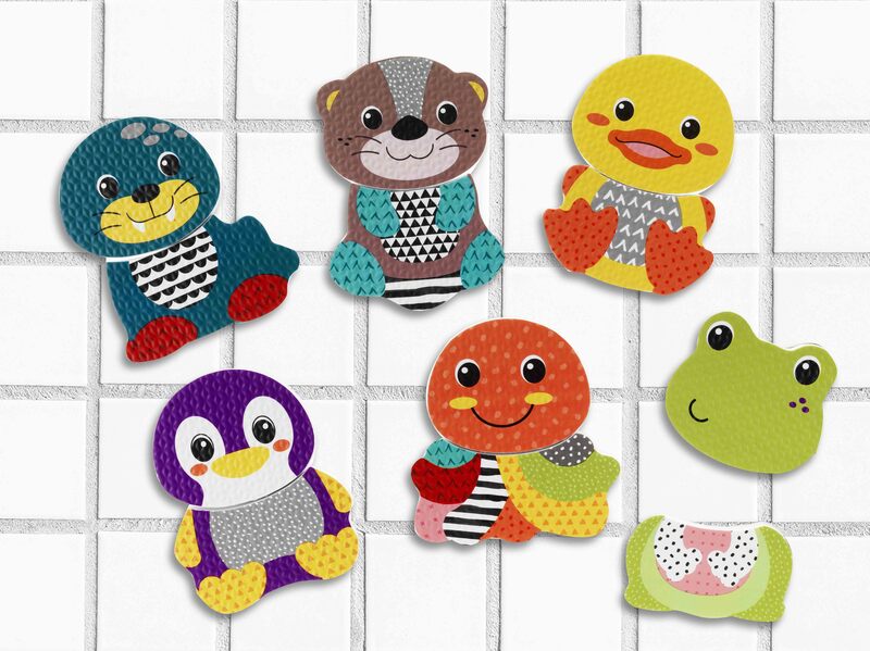 Infantino Mix & Match Bath Sticker Toy Pals for Baby, Multicolour