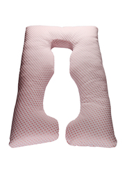 Moon U-Shaped Full Body Pregnancy Pillow, Pink