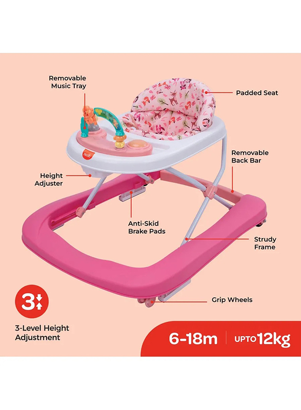 Moon Stride Baby/Child Walker with Music, Rose Pink