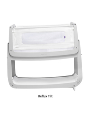 Snuz Pod 4 Baby Bedside Crib Safety Tested Breathable Mattress & Dual View Mesh Windows, 100 x 95 x 49cm, Haze Grey