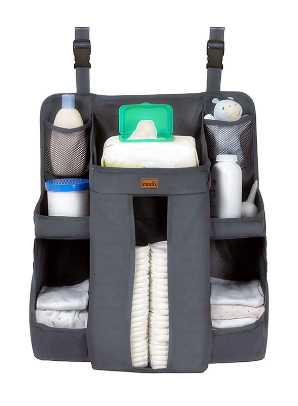 Moon Crib Organizer & Baby Diaper Caddy Portable Multi Storage Organizer, Beige