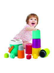 Infantino Shape Sorting Stack N Nest Buckets, 10 Pieces, Multicolor