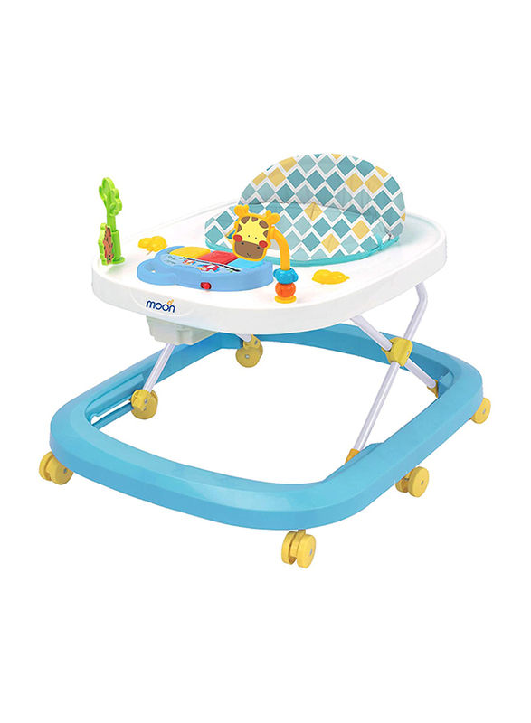 Moon Drive Removable Tray Playful Baby Walker with Sounds & Music, 6 Months +, Blue