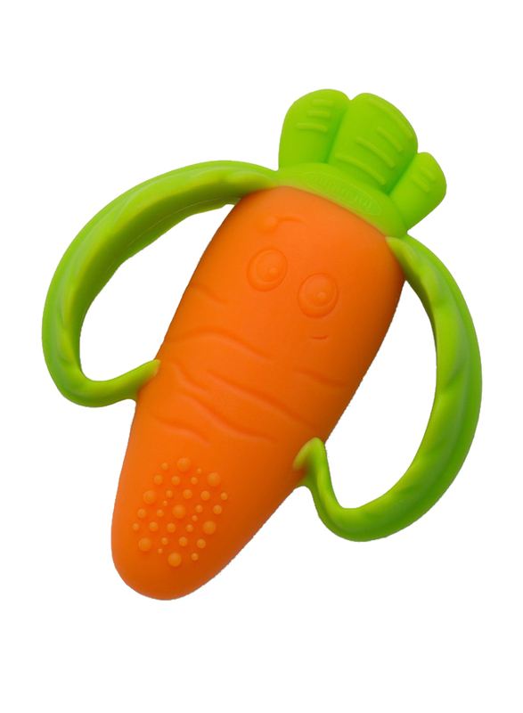 Infantino Good Bites Textured Baby Teether, Carrot, Orange/Green