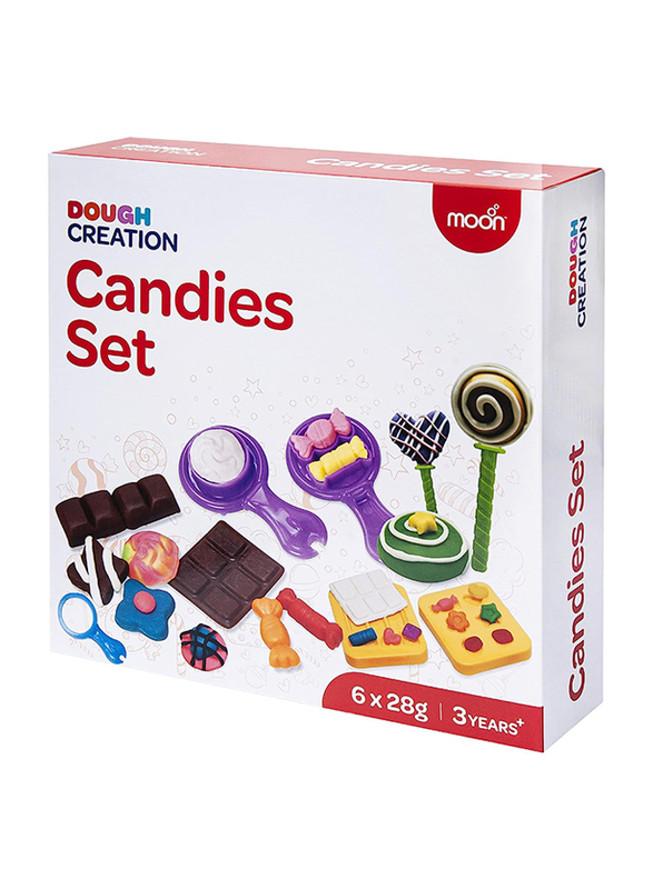 Moon Dough Creation Candies Set DIY Clay Toys, 6 Pieces, Ages 3+