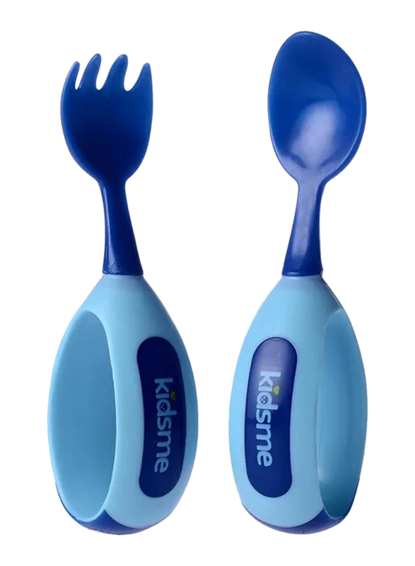Kidsme Toddler Spoon & Fork Set, Aquamarine