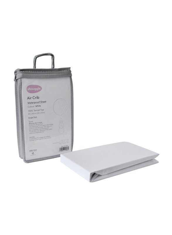

Shnuggle Waterproof Sheets for Bedside Crib, Ages 0-6 Months, 83 x 50cm, White