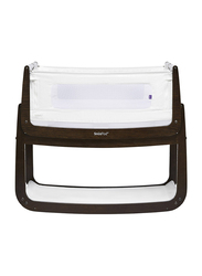 Snuz Pod 4 Baby Bedside Crib Safety Tested Breathable Mattress & Dual View Mesh Windows, 100 x 95 x 49cm, Espresso
