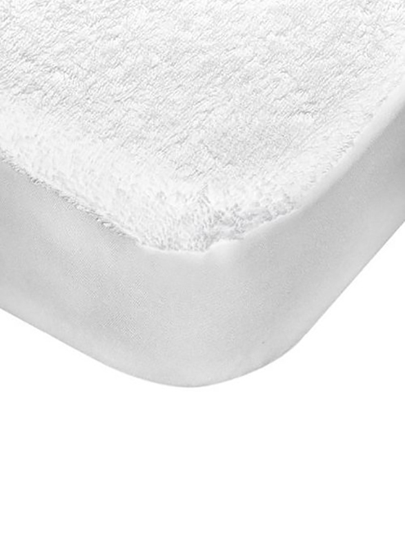 Moon Terry Water Proof Mattress Protector, 120 x 60 x 12cm, White