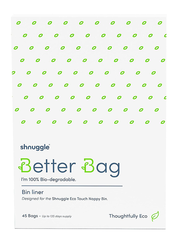 Shnuggle Better Bag Nappy Bin Liners for Baby, 45 Pieces, Green