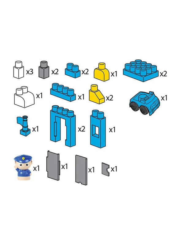 Moon Police Squad Building Block Toy Set, 23 Pieces, Ages 1+, Multicolour