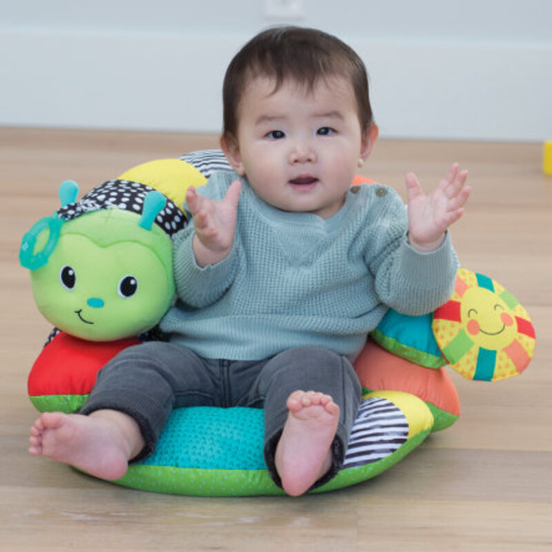 Infantino Gaga Prop A Pillar Tummy Time & Seated Support Playmat, Green/Red/Yellow