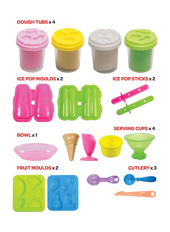 Moon Dough Creation Ice Cream Shop DIY Clay Toys, 4 Pieces, Ages 3+