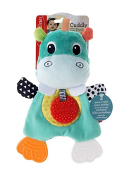Infantino Cuddly Silicon Hippo Baby Teether, Multicolour